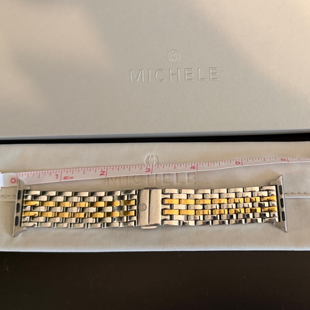 MICHELE 20mm Apple Watch Bracelet Watchband Silver/Gold (Used)